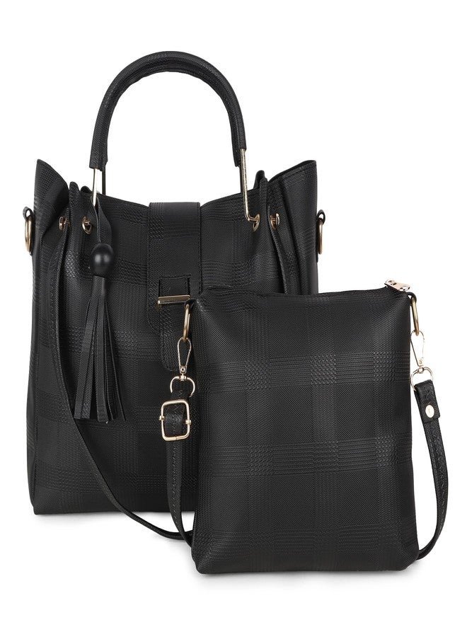 Daniel Clark حقيبة يد نسائية من دانيال كلارك / حقيبة كتف نسائية / حقيبة حمل للبنات / بنقشة جلد التمساح / حقيبة مكتب للنساء (أسود) - Image 1